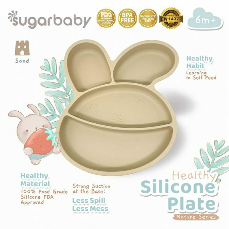 Feeding Set Makan Bayi SUGARBABY Piring Set Mangkok Silicone Wadah makan Bayi Healthy Silicone FEEDING SET ISI 3 ALAT MAKAN BABY SUGARBABY