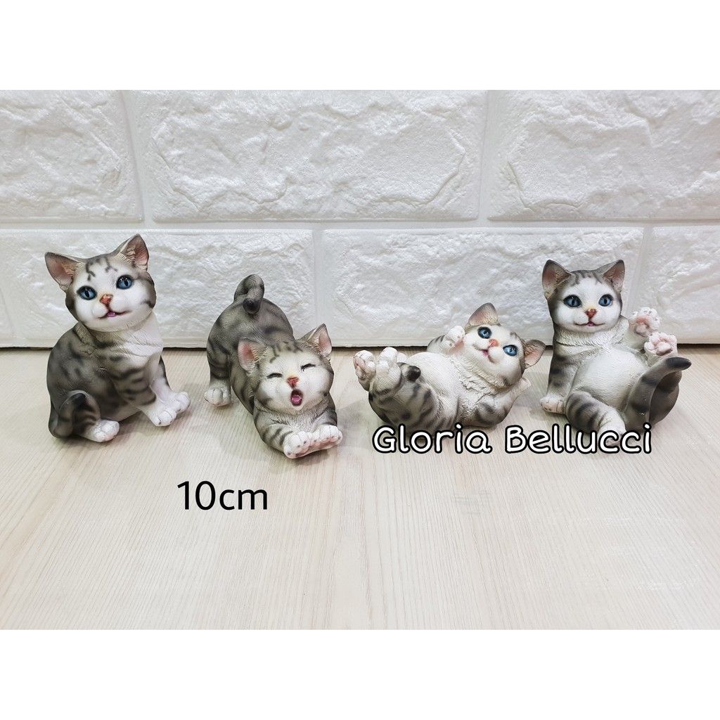 patung pajangan kucing 4 abu persia anggora cat petshop