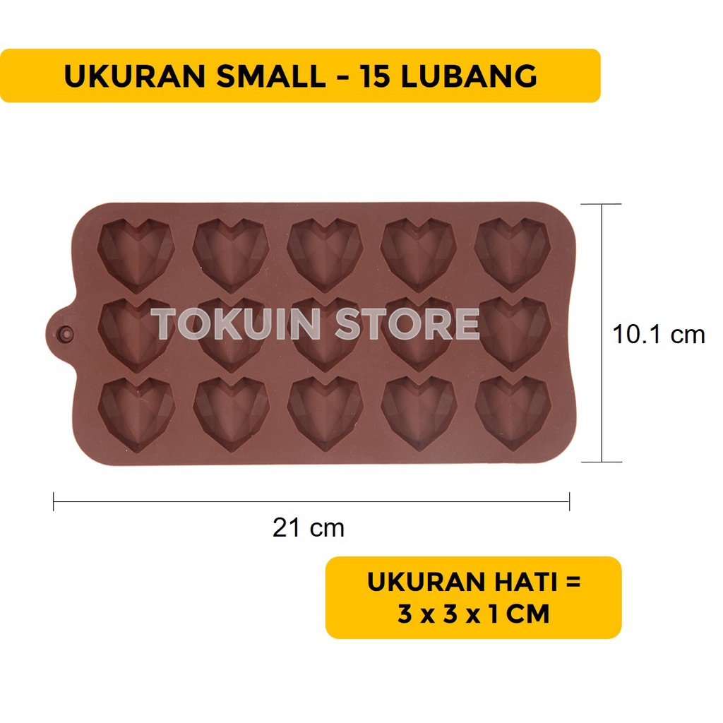 Cetakan Silikon Coklat Hati Love Diamond Heart Jelly Silicone Mold Kue