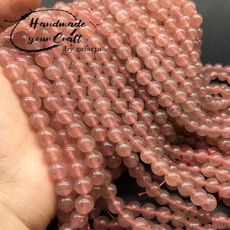 1 Strands Strawberry Quartz Beads Stone Batu Alam