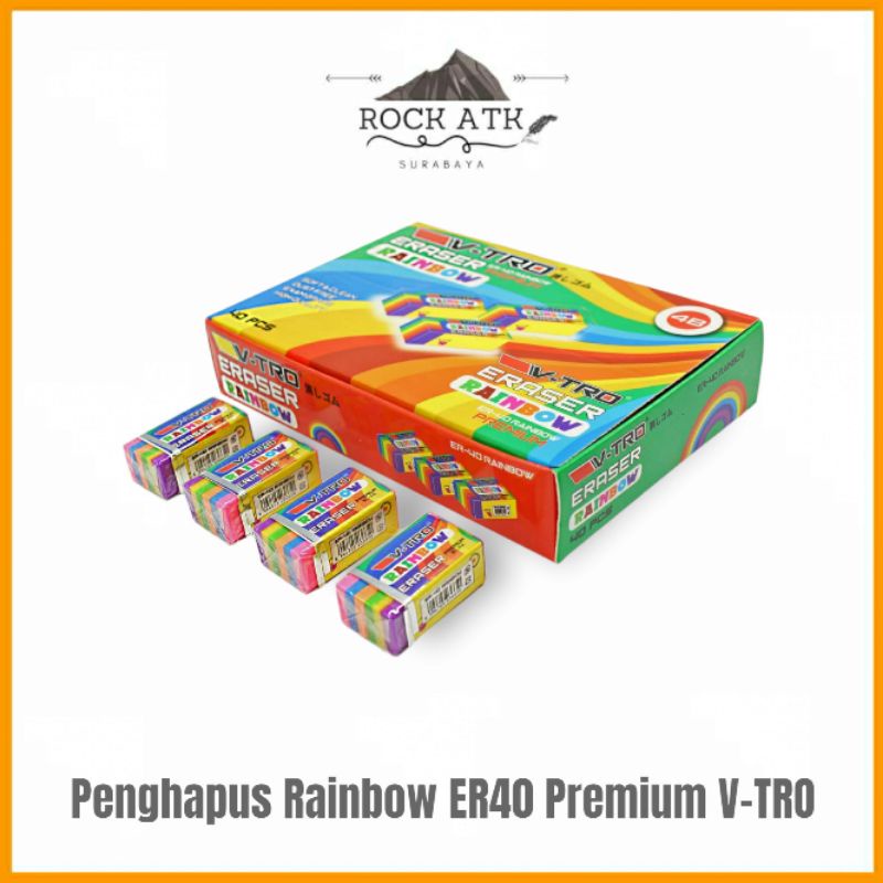 

(1 PCS) STIP ER40 RAINBOW V-TRO PENGHAPUS KARET PELANGI KOREKSI PENSIL