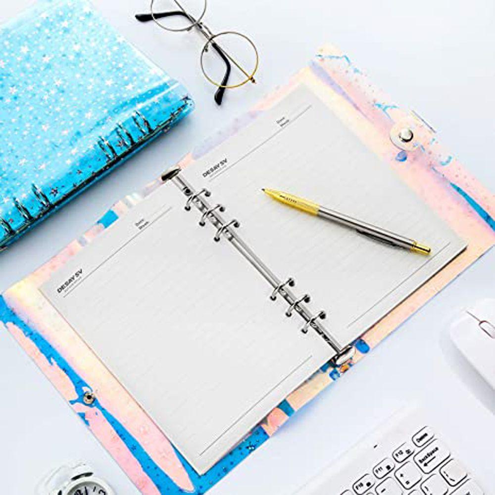 [Elegan] Notebook Cover Perlengkapan Sekolah Jurnal PVC Lembut Daun Longgar Notebook A5 A6 Gaya Bintang Notebook Notepad Cover