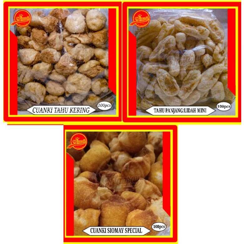 

isi 100pcs CUANKI TAHU KERING/LIDAH MINI/CUANKI SIOMAY/ TOPING/PELENGKAP/BASO ACI/SEBLAK/ ENAK,GURIH,RENYAH