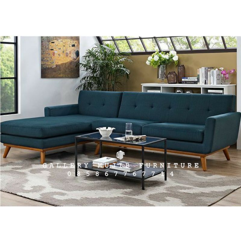 sofa ruang tamu L sofa tamu sudut sofa tamu minimalis kayu jati Jepara