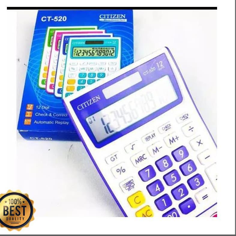 

[KODE PRODUK GB8CS4592] KALKULATOR CITIZEN CT - 520 WARNA 12 DIGIT CHECK CORRECT MANIS COLOUR CALCULATOR