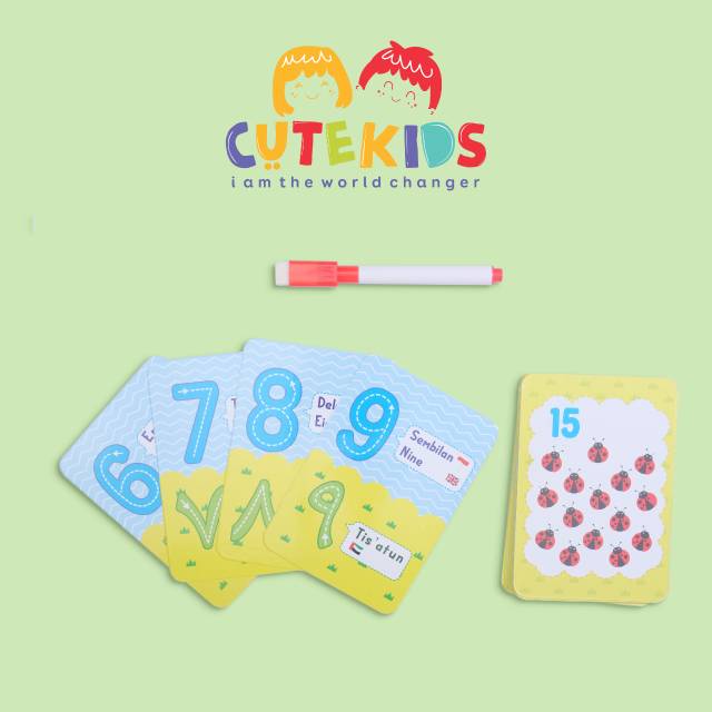 

FLASHCARD ANGKA 1 - 20 (Free Pouch, Spidol, dan Penghapus)
