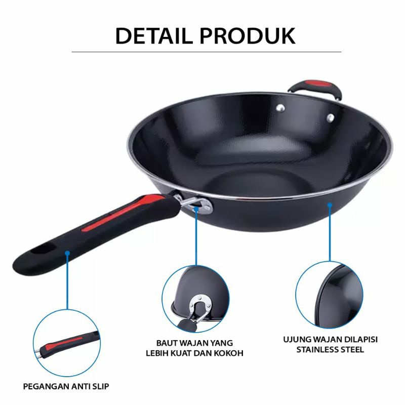 WAJAN GAGANG ENAMEL WAJAN STICK GAGANG ENAMEL VICO 32 CM WAJAN ENAMEL MURAH BISA COD