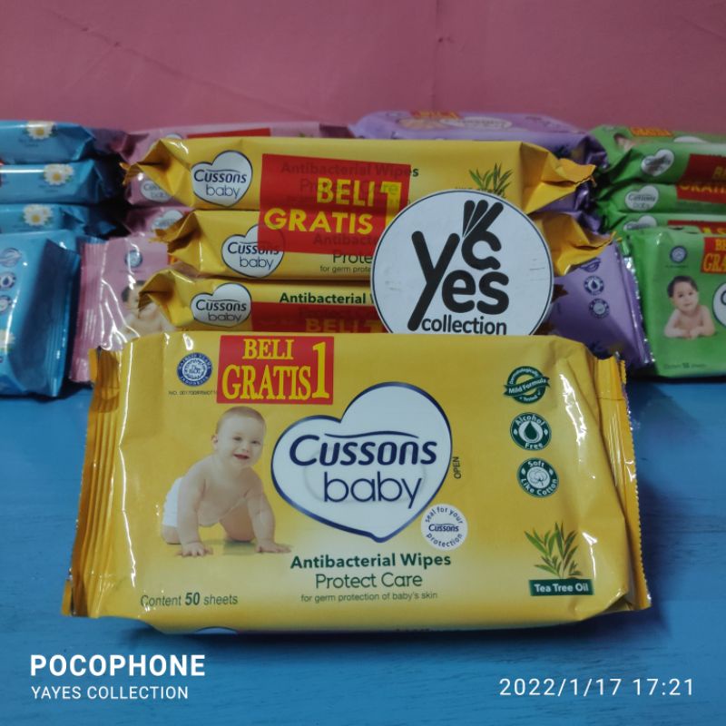 COD Tisu Basah Cussons Baby Wipes buy 1 get 1 - 50+50 sheet