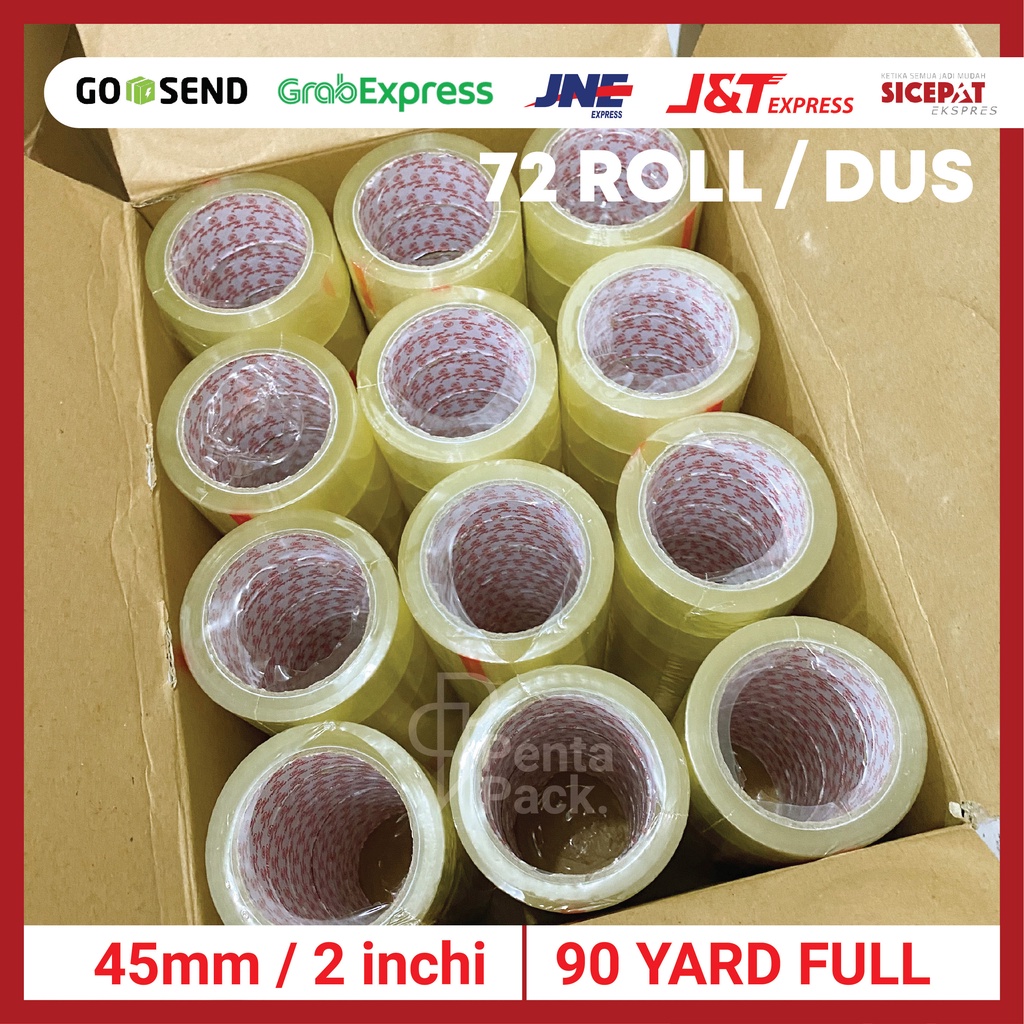 

[1 DUS] Lakban Selotip Isolasi - BENING (45 mm / 2 inchi X 90 yard FULL) BODHI