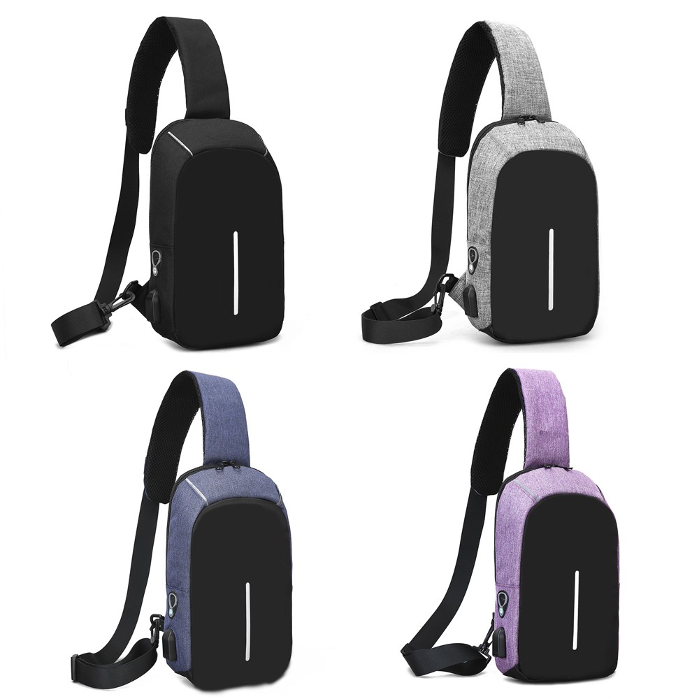 Highland Tas Selempang /Slempang Anti Maling/Anti Air Sling Bag/Tas dada + USB Charger TCS01