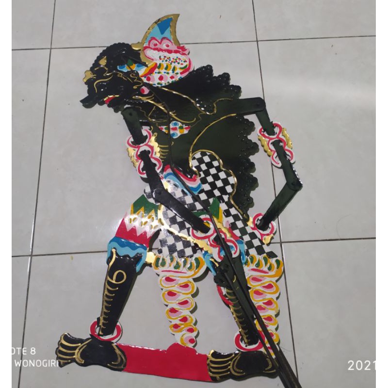 wayang kulit kertas mainan ukuran pentas Jagalbilowo/jagalabilawa Tinggi wayang -+65cm