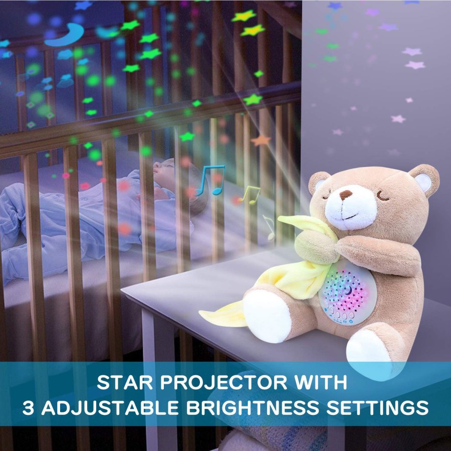 Mainan Boneka Anak Calm Doll Menemani Anak Tidur Fitur Musik dan Proyektor Lampu