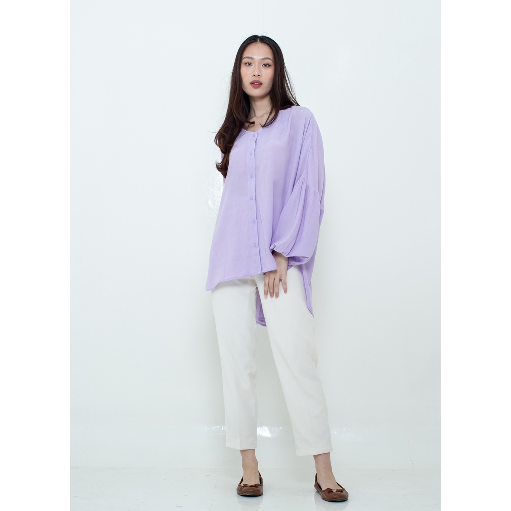 Ixora Abia Oversized Shirt - Kemeja Wanita Oversized-Lilac