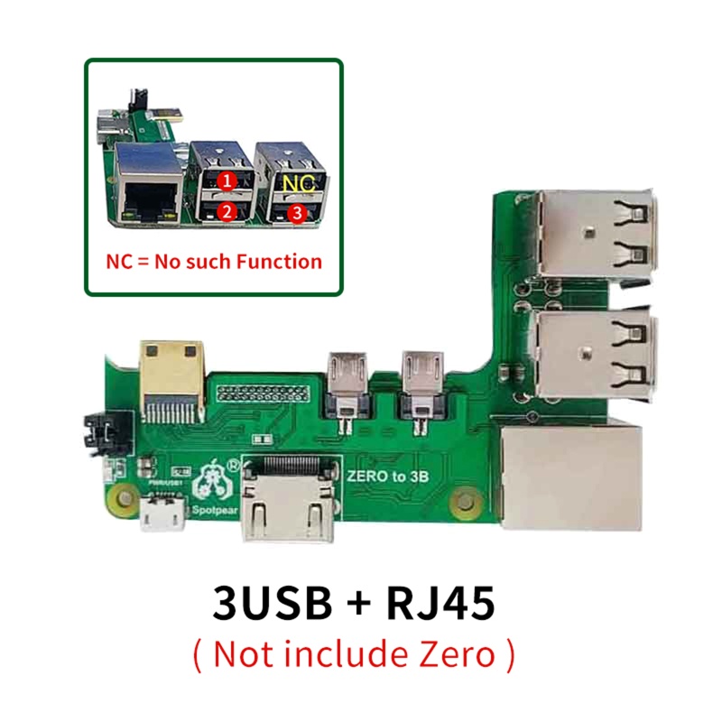 Btsg Topi HUB USB 3per4port Untuk Raspberry Pi Zero 2W Papan Ekstensi USB Ke UART Untuk Debugging Serial Untuk USB