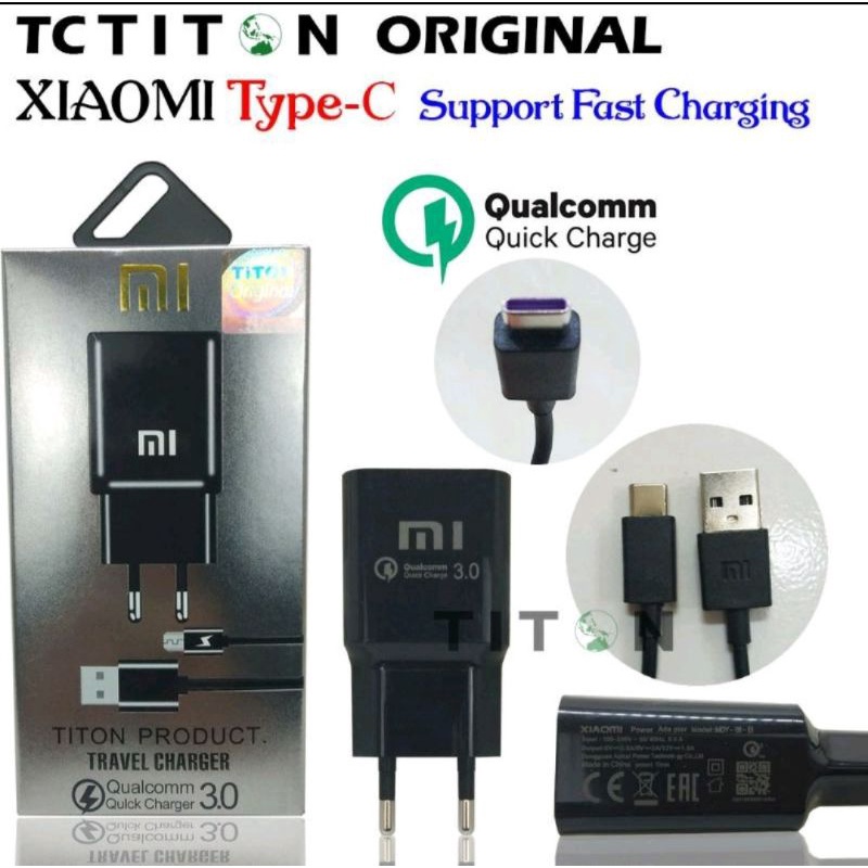 CHARGER XIAOMI QUALCOMM TYPE C | CHARGER XIAOMI TITON FAST CHARGING TYPE C| CHARGER XIAOMI TYPE C