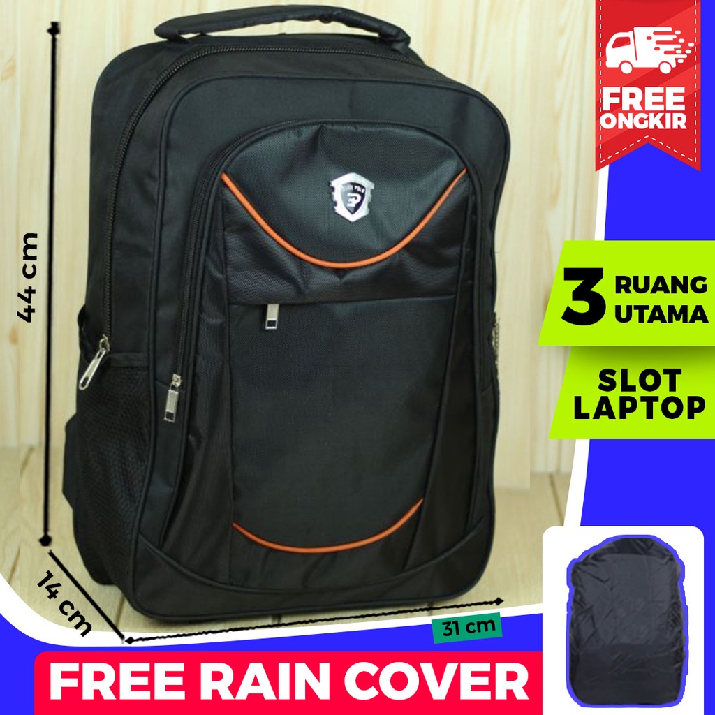 Tas Ransel Elite Polo List Orange Back Pack Pria Wanita Keren Trendy Bahan Tebal Kuat Berkualitas