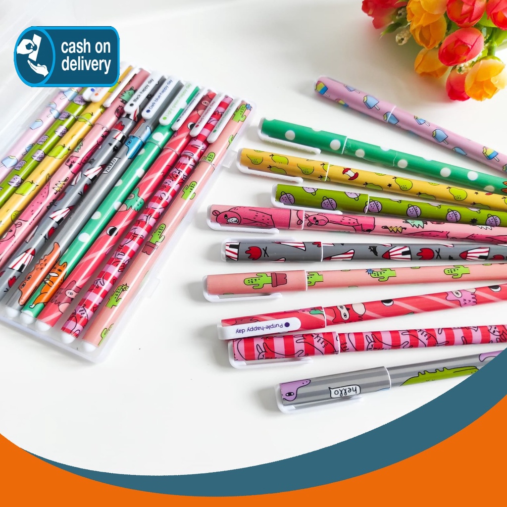 

PEN MARBLE CARTOON SET ISI 10 PCS PULPEN KARTUN PENA ANIME BOLPOIN CARTOON UNIK LUCU MURAH COD