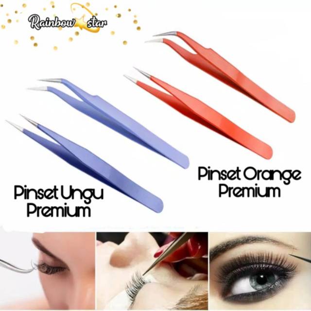 Pinset Warna Premium / Pinset Ekstensi Bulu Mata  / Tweezer Eyelash Extension