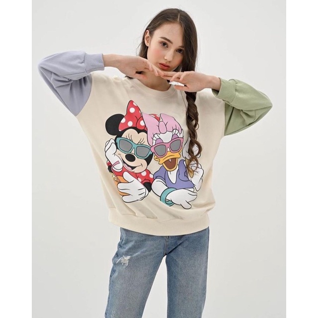 SWEATER MINNIE DAISY TANGAN PANJANG - FREE MASK