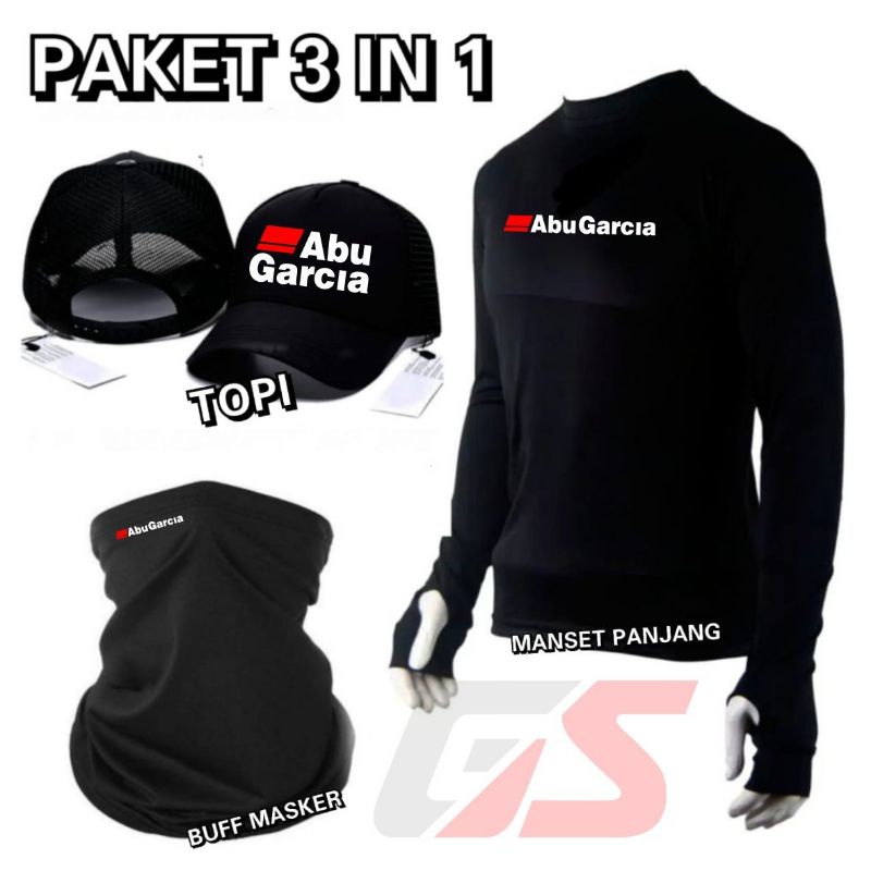 Jersey mancing kaos manset lengan panjang lengkap dengan topi dan accesoris