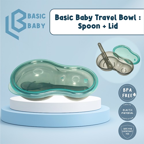 BASIC BABY TRAVEL BOWL WITH SPOON LID