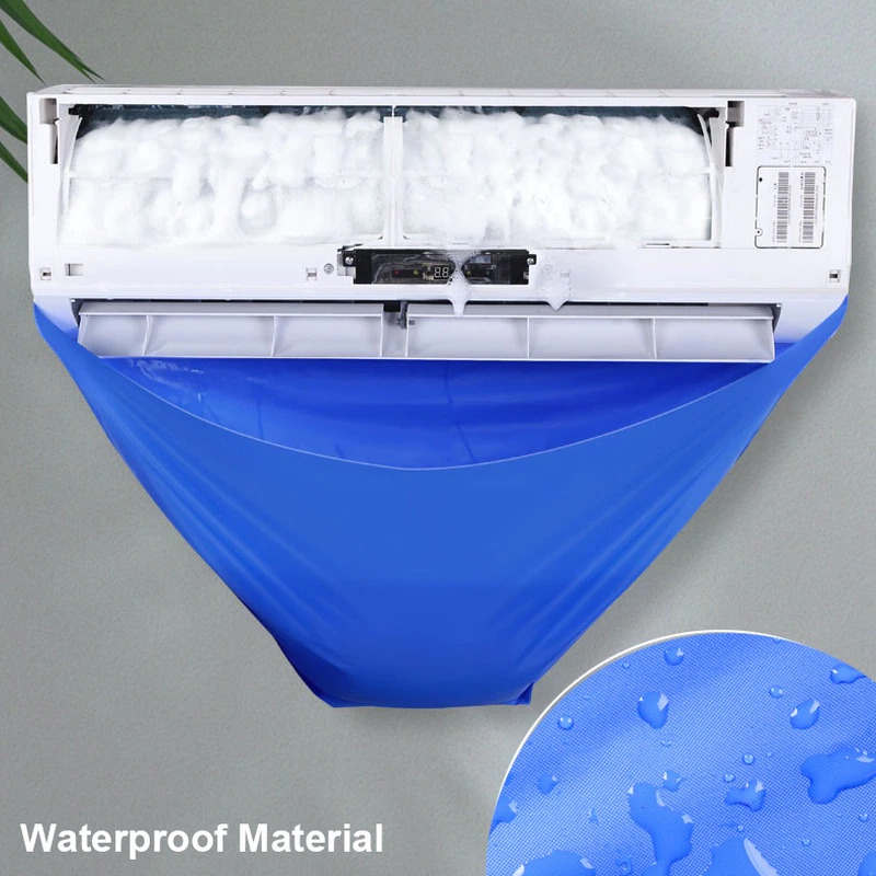 AWOO Plastik Cuci AC Air Conditioner Cleaning Cover Waterproof YK41 BIRU