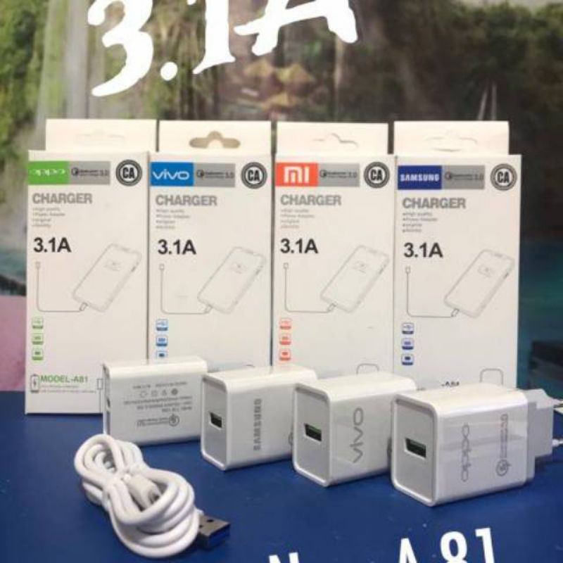 Charger, Tc, Casan, Charging, Charger Brand A81 Qualcom Charge 3.1A