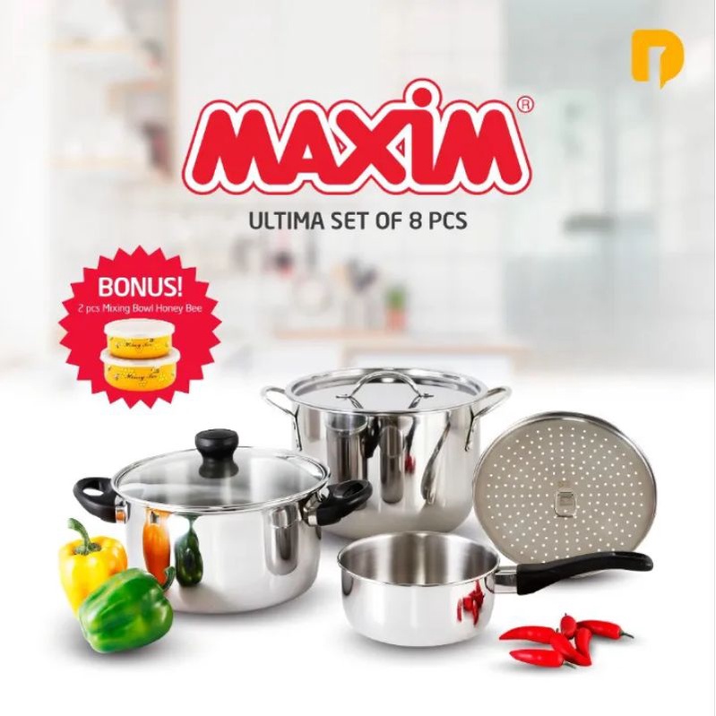 PANCI MAXIM ULTIMA Set of 8 pcs Stainless Steel