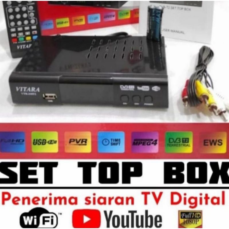 Set top box DVB- T2 Vitara VTR-218T2 penerima siaran tv digital