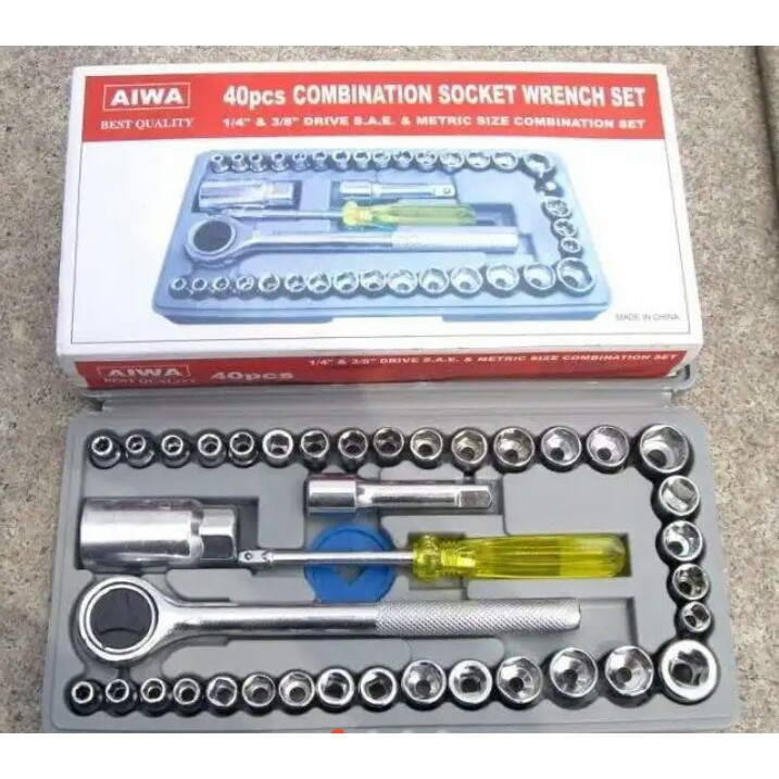 Aiwa Kunci Pas 40 Pcs Multipurpose Combination Socket Wrench Set