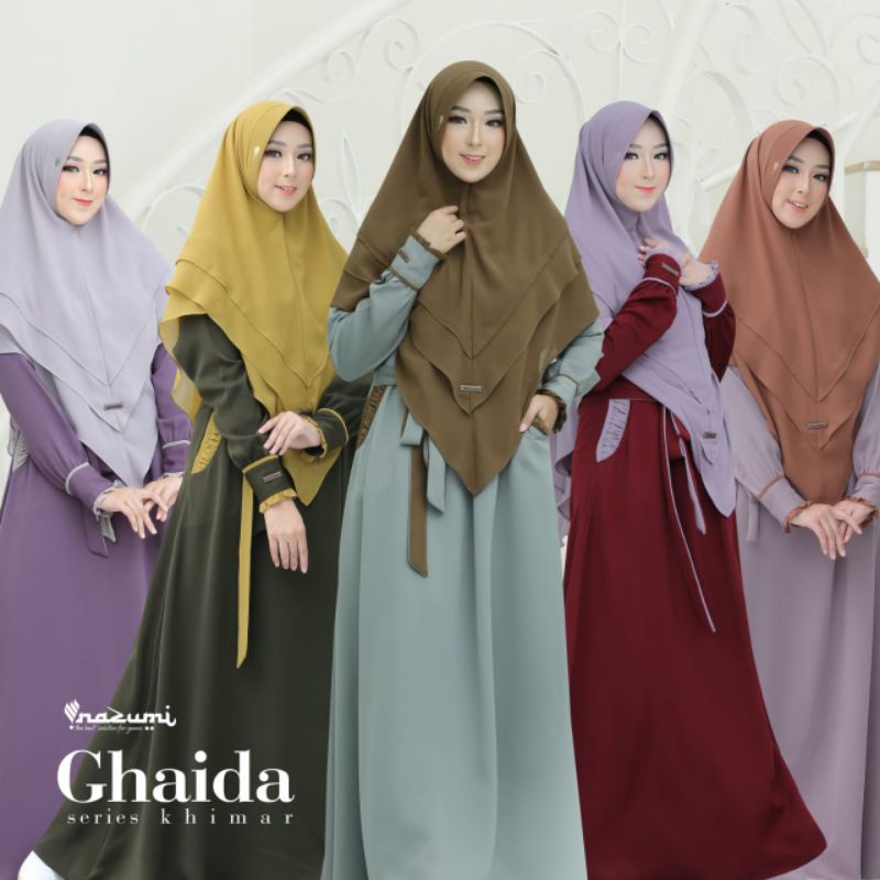 Gamis Ghaida set Khimar by Nazumi/gamis nazumi/gamis terbaru/dresset