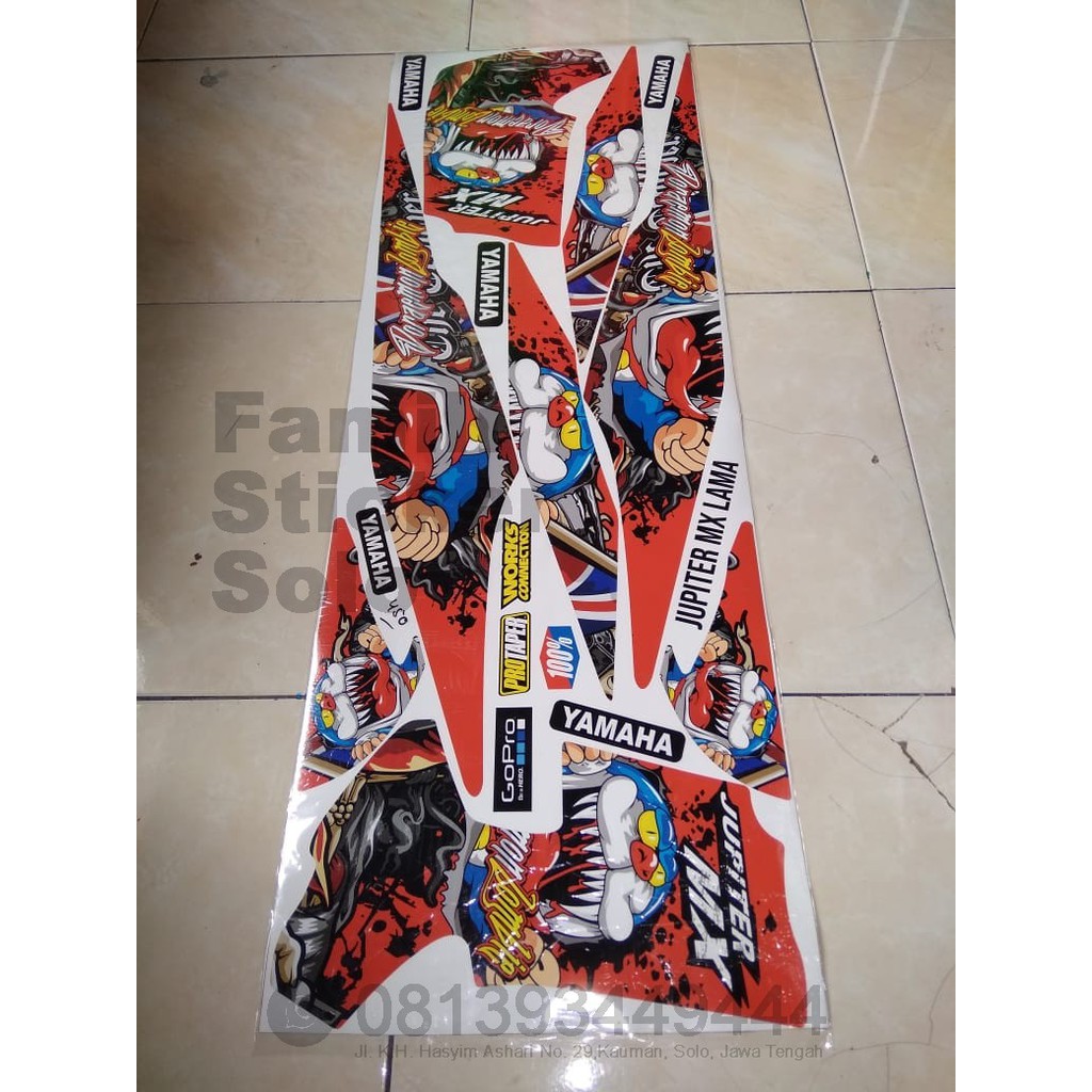 Striping Yamaha Jupiter MX Lama/Old (OJMX) Variasi Doraemon ZombieThailand Stiker/Sticker Lis Motor