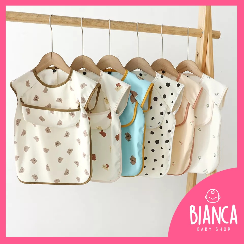 BIANCA - Bibs Anak / Slabber Anak Lengan Pendek BROWN BEAR SERIES PREMIUM DENMARK