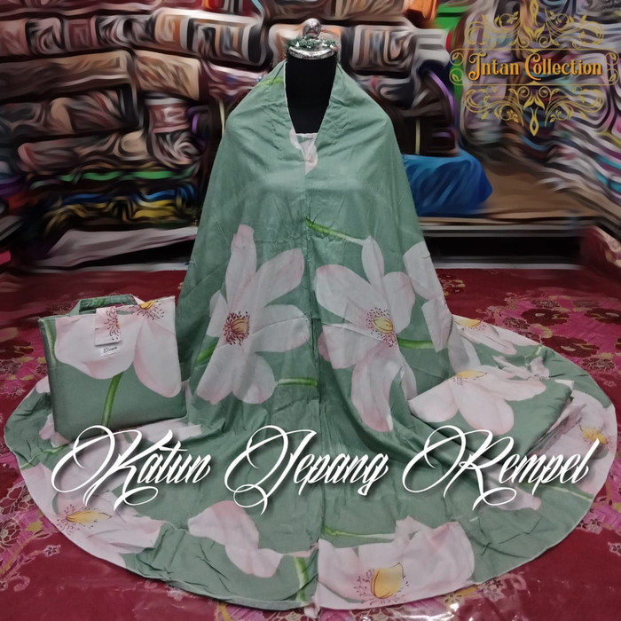 TERLARIS MUKENA DEWASA KATUN JEPANG MOTIF BUNGA BESAR