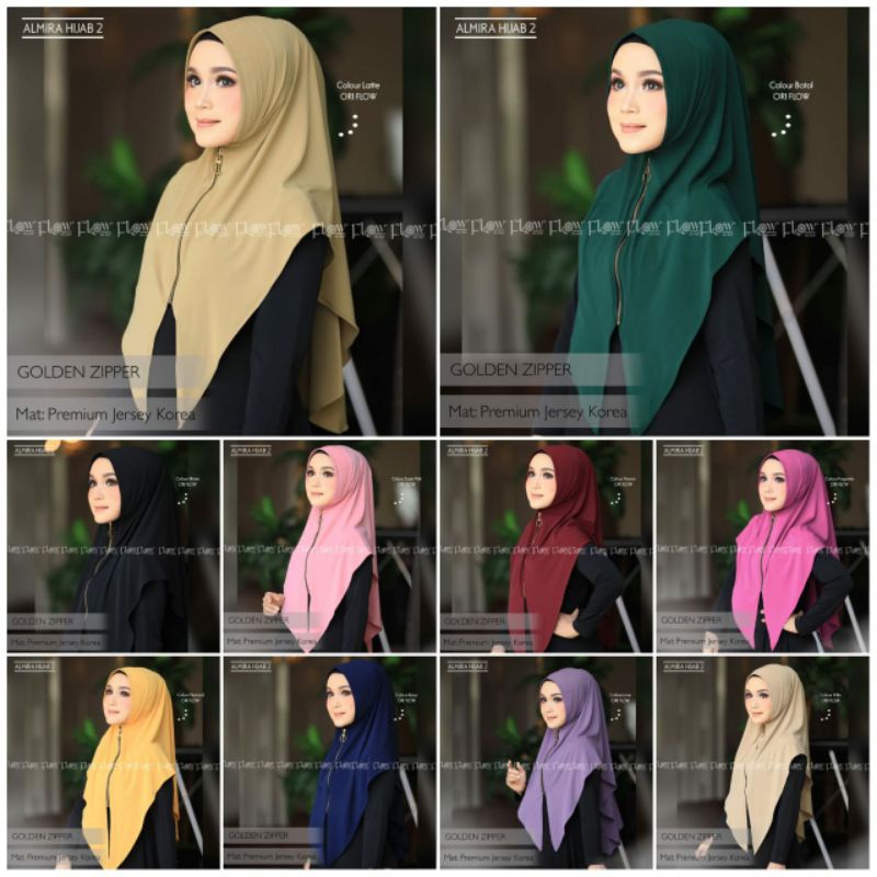 hijab golden zipper ori flow