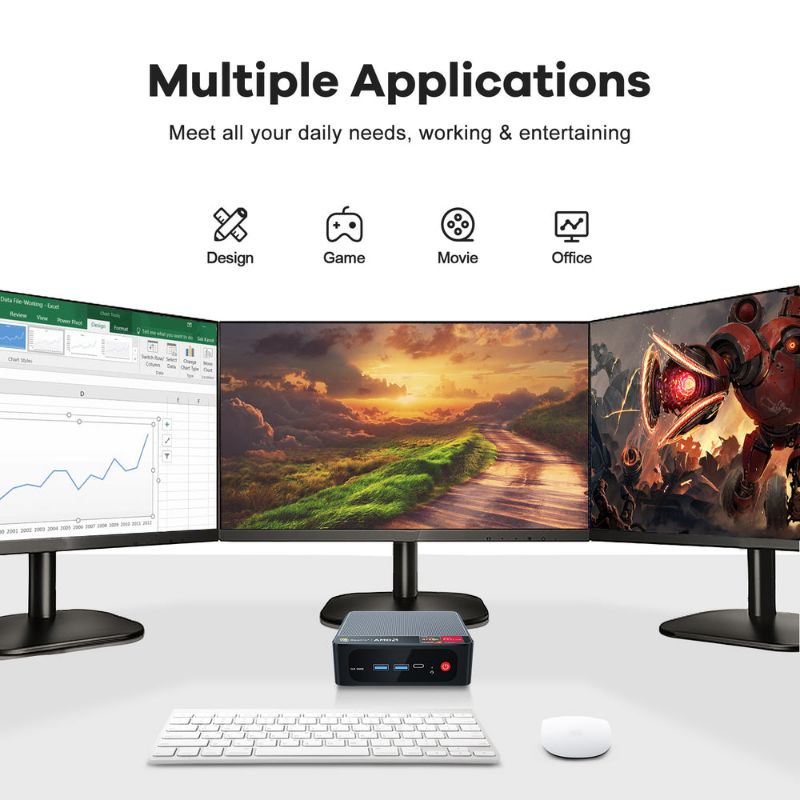 Mini PC Beelink SER4 AMD Ryzen7 4700U 16/500 GB SSD NVMe Dual HDMI Windows 11 Pro