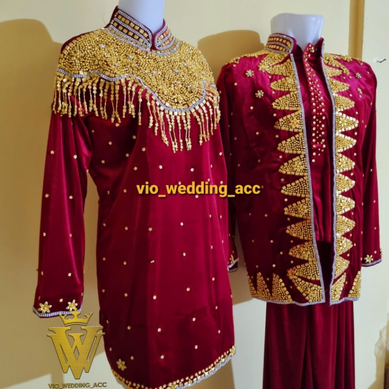 Baju pengantin bludru full payet