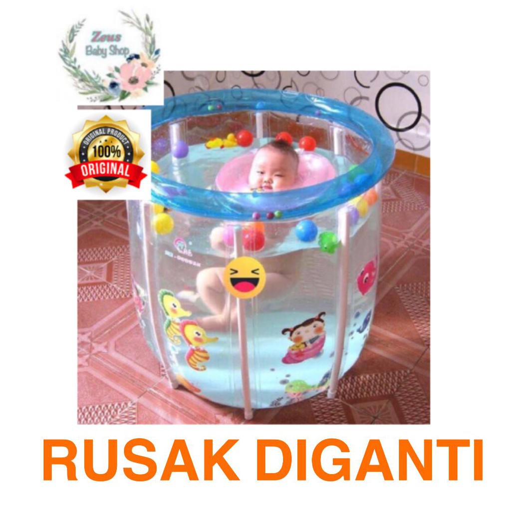 Baby Spa - Kolam Renang Bayi Baby Flow Cozy Transparan Full Gambar - Swimming Pool Anak Transparant doctor dolphin swim pool Square Inflatable Baby Pool / Kolam Renang Anak