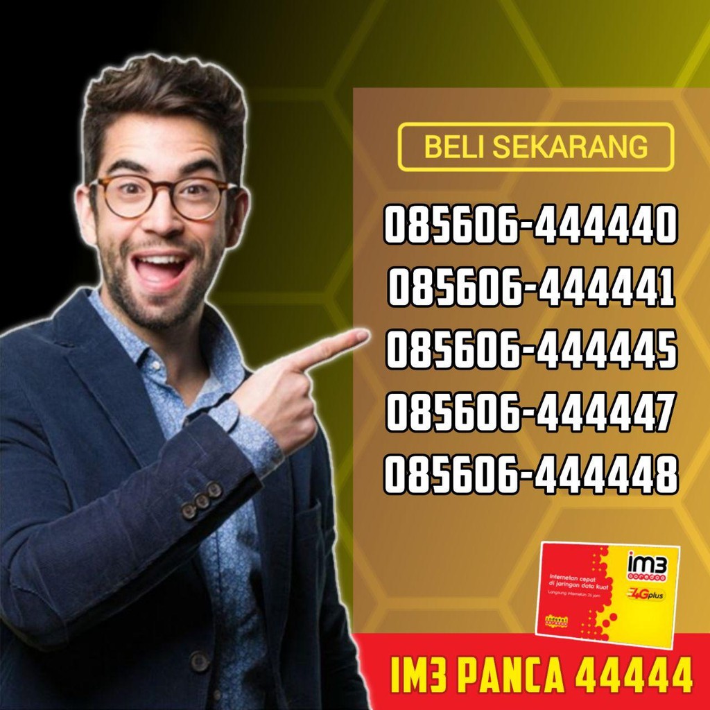 Jual Kartu Perdana Cantik Im3 Ooredoo 44444 Panca Best Serial Indonesia