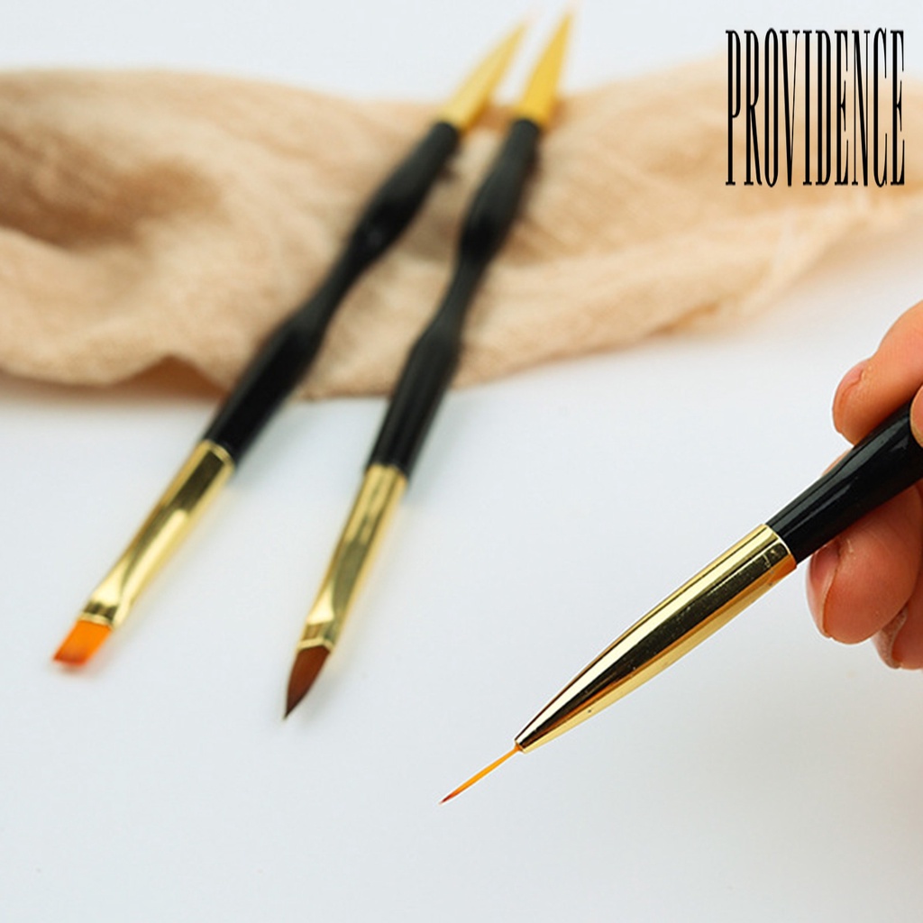 Providence 3Pcs / Set Brush Dotting Pen Nail Art Bulu Lembut Gagang Plastik