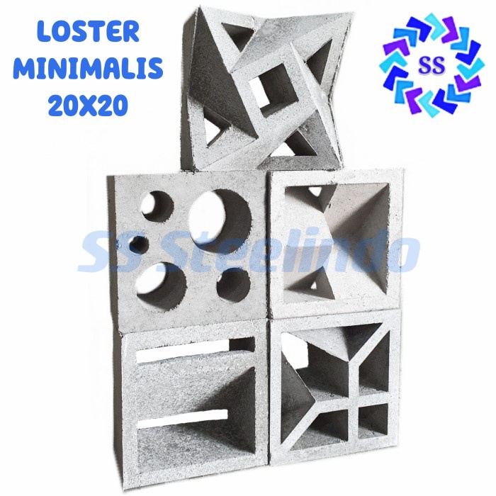 LOSTER - ROSTER BETON MINIMALIS (LUBANG ANGIN) 20x20x10CM