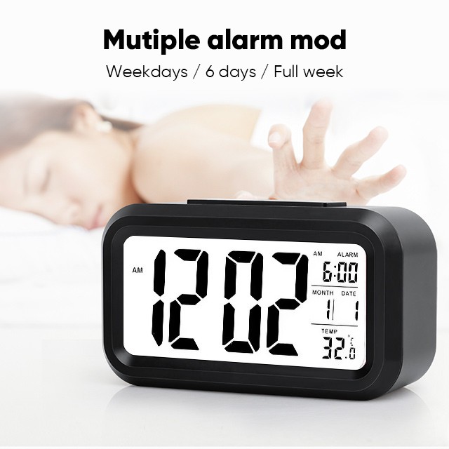 99K Jam Alarm Clock LCD Jam Meja Digital Jam Weker Pintar