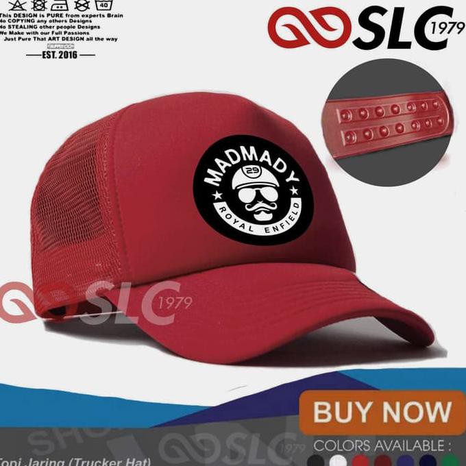 Barang Berkualitas TOPI JARING TRUCKER ROYAL ENFIELD MERAH MAROON L56 - SLC MURAH