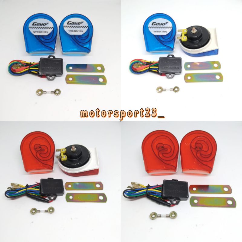 Klakson Gema Echo 8 Suara Plus Relay klakson telolet Klakson Keong  Echo 8 Suara 12volt Motor Mobil