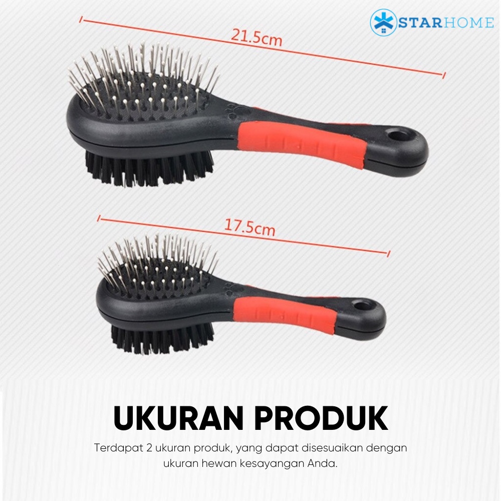 Sisir Combo Anjing dan Kucing Sisir Bulu Rontok Combo Dog Cat Brush Sisir Kucing Anjing 2 in 1