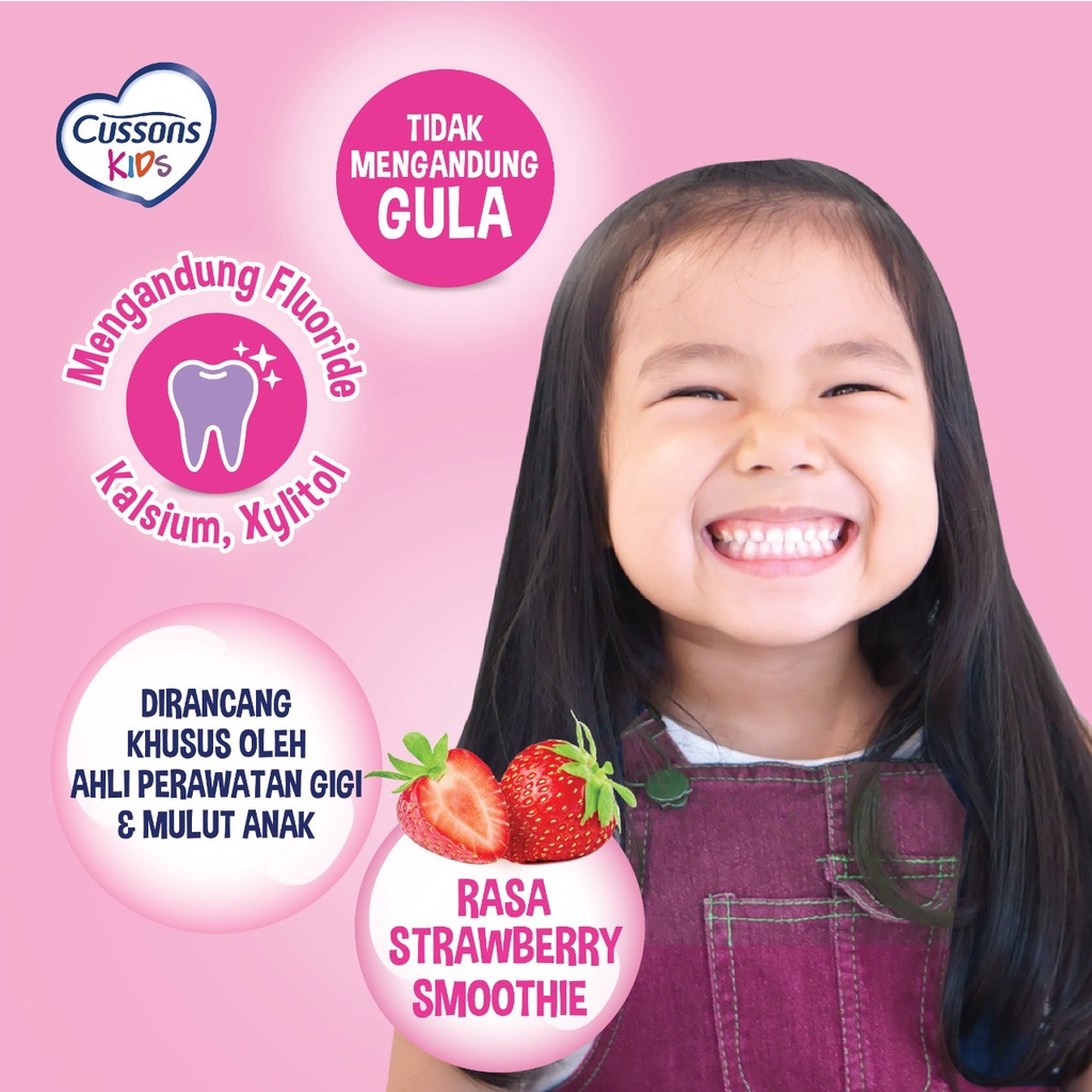 Cussons Kids Toothpaste Unicorn Strawberry Smoothie Pasta Gigi Anak 45g