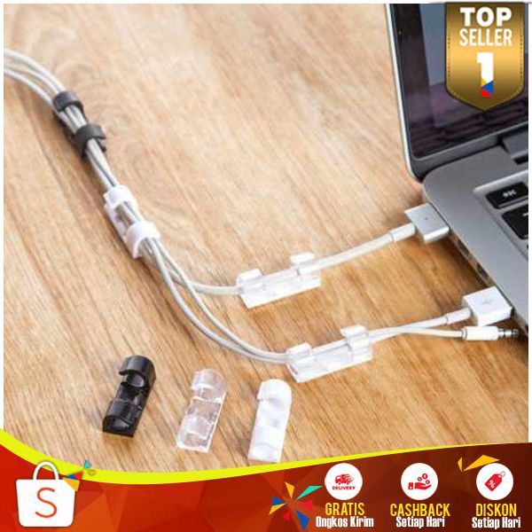 Klip Kabel Organizer Cable Clip 20PCS Penjepit Utk Merapikan Kabel Clip Cable Aman Mudah Dipasang