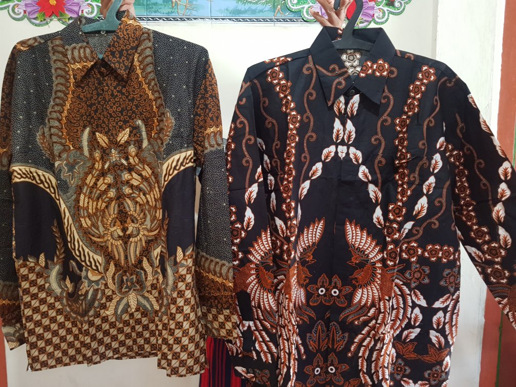 Kemeja Batik Pria Lengan Panjang Size M L Xl Xxl  Bswart Batik Hrb026 Kenongo Hem