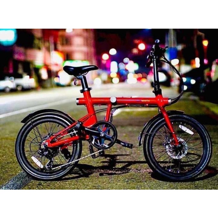 Sepeda lipat Naici sport ebike elektrik merah