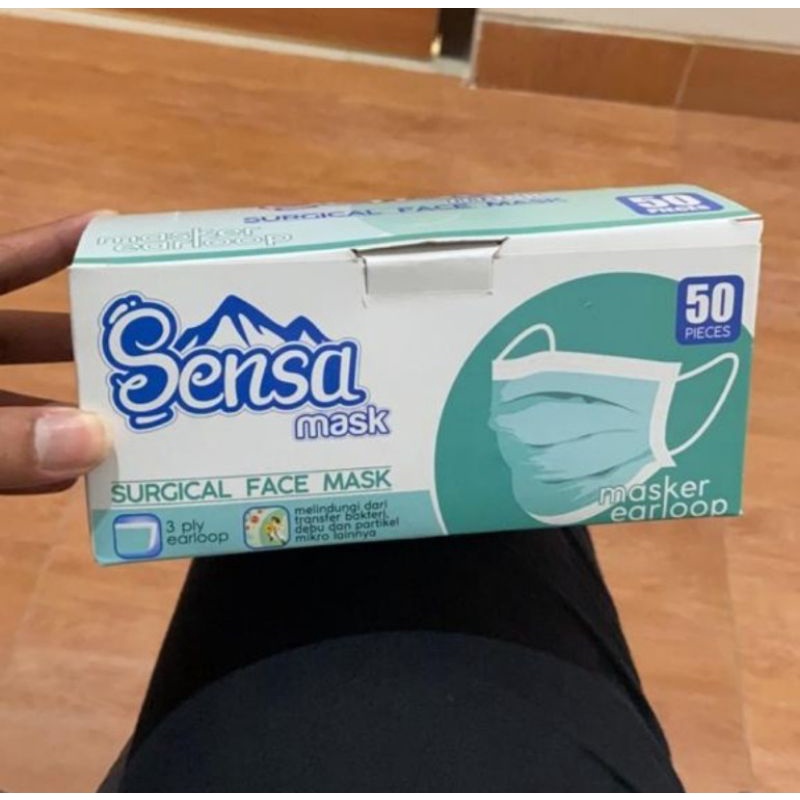 Masker 3ply Surgical Sensa 1 box isi 50 pcs